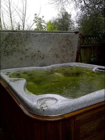 Old, unwanted hot tub before removal